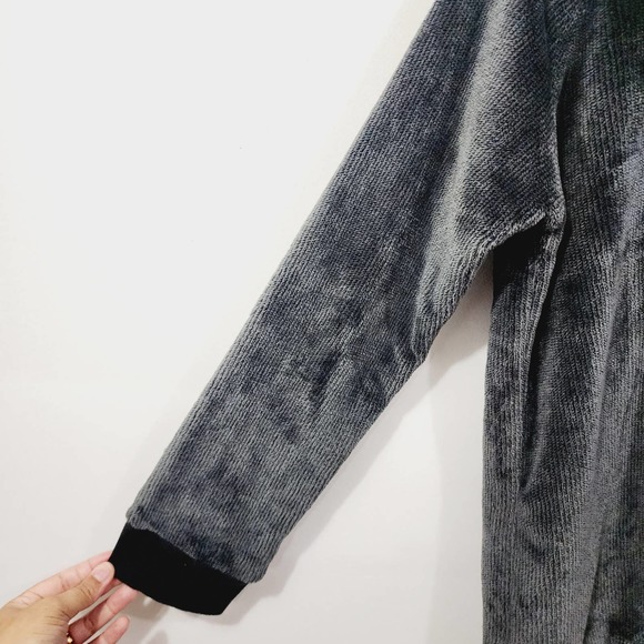 P.J. Salvage Gray Cozy Hoodie Full Zip Fleece Sherpa Jacket Women's Size XL - Picture 10 of 15